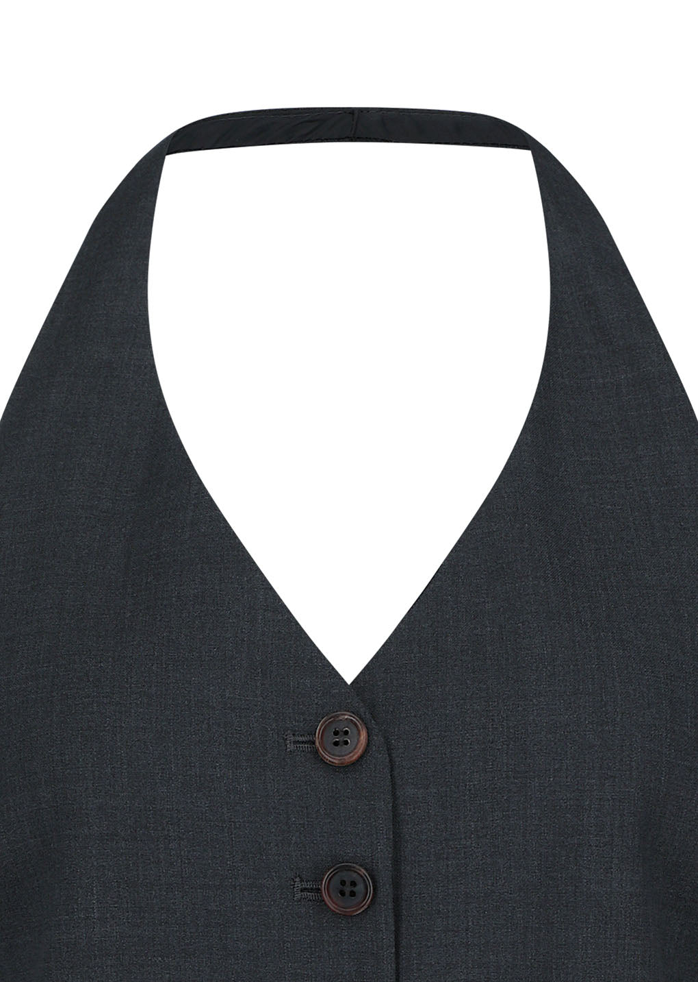 wool halterneck top, charcoal