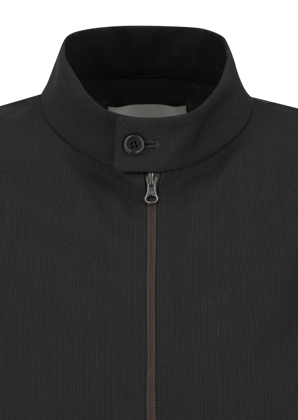 wool stripe zip-up jumper, black