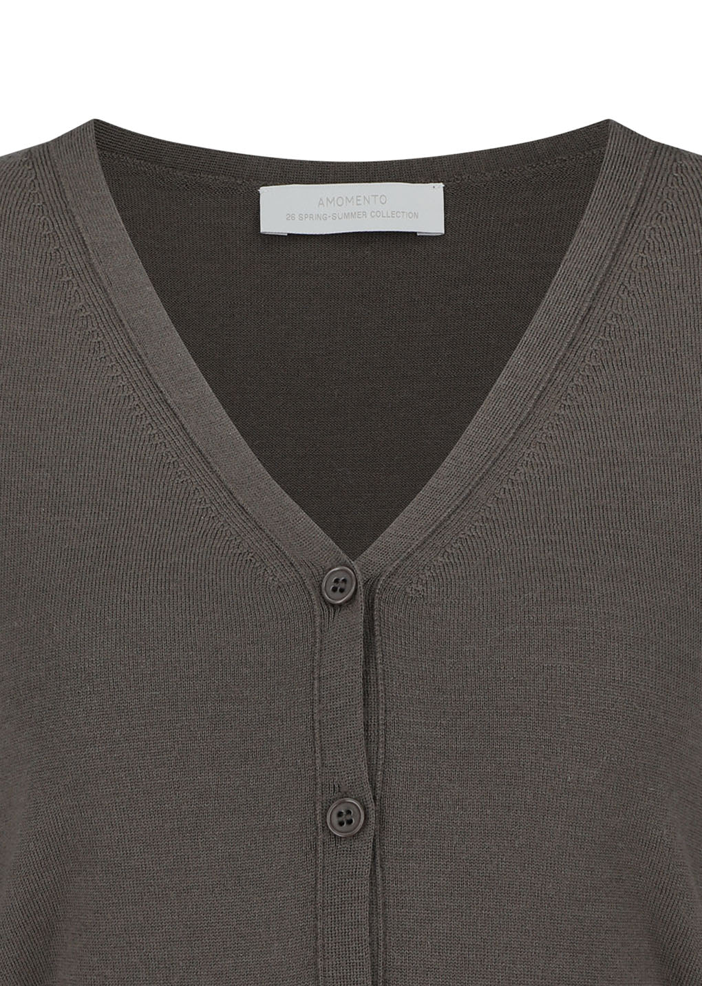 wool v-neck crop cardigan, brown