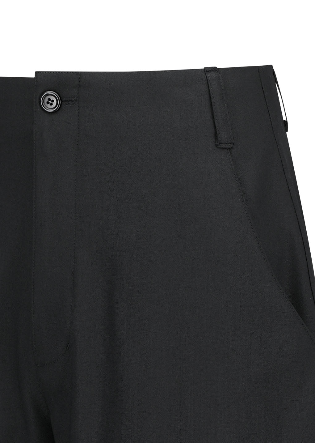 wool wide pants, black