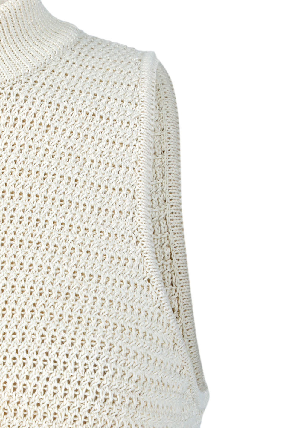 crochet knit vest, beige