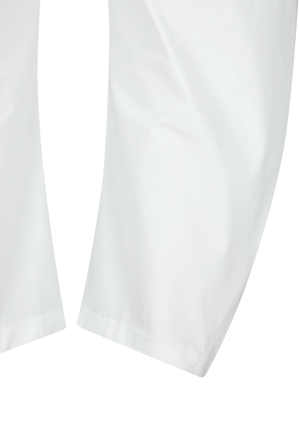 curved silhouette pants, white