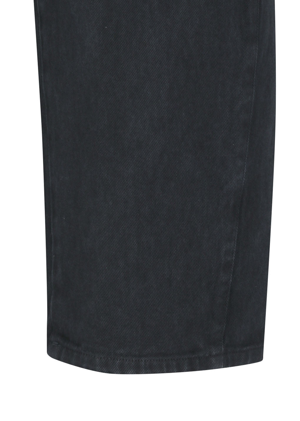 garments dyed curved seam denim, black