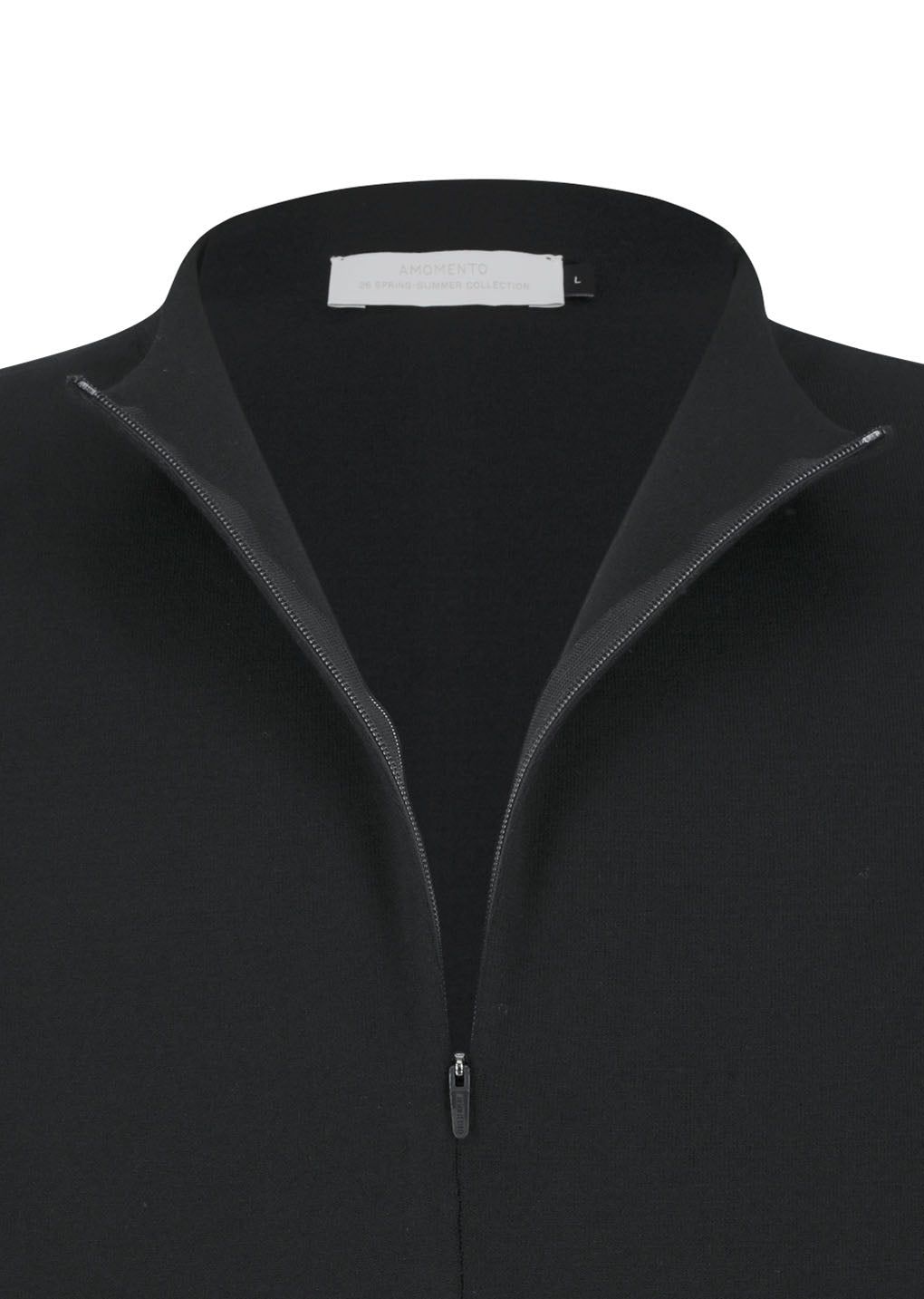 half zip-up knit, black