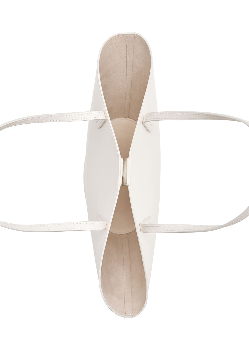 leather bucket bag, white