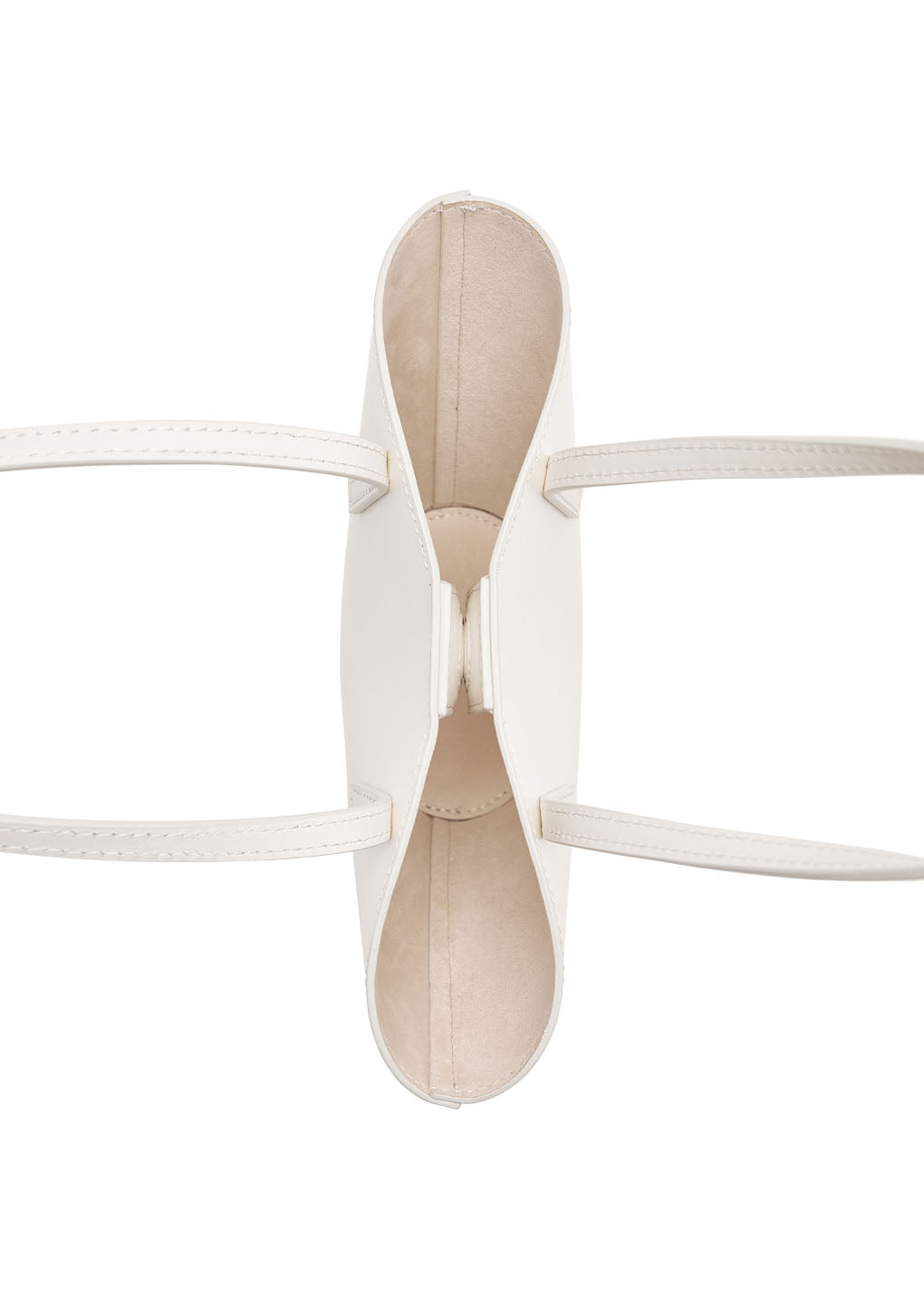 mini leather bucket bag, white