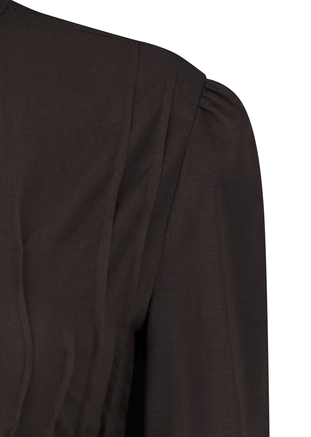 pintuck slim shirt, brown