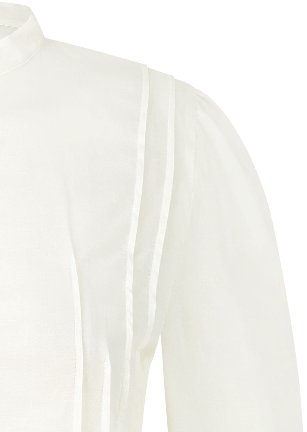 pintuck slim shirt, ivory