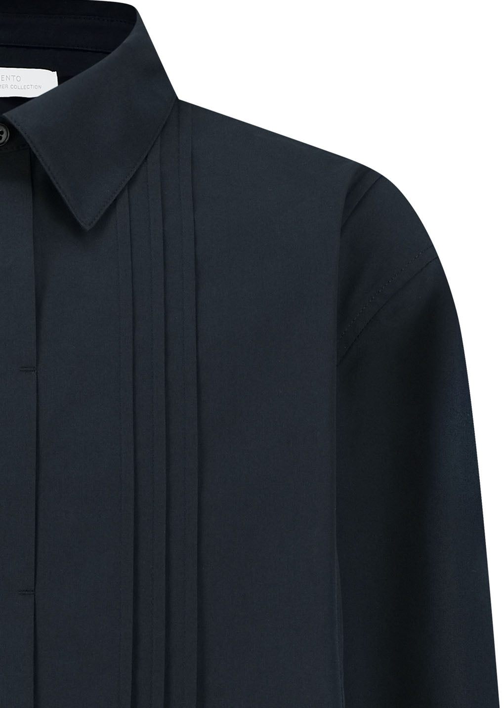 pleated shirt, navy