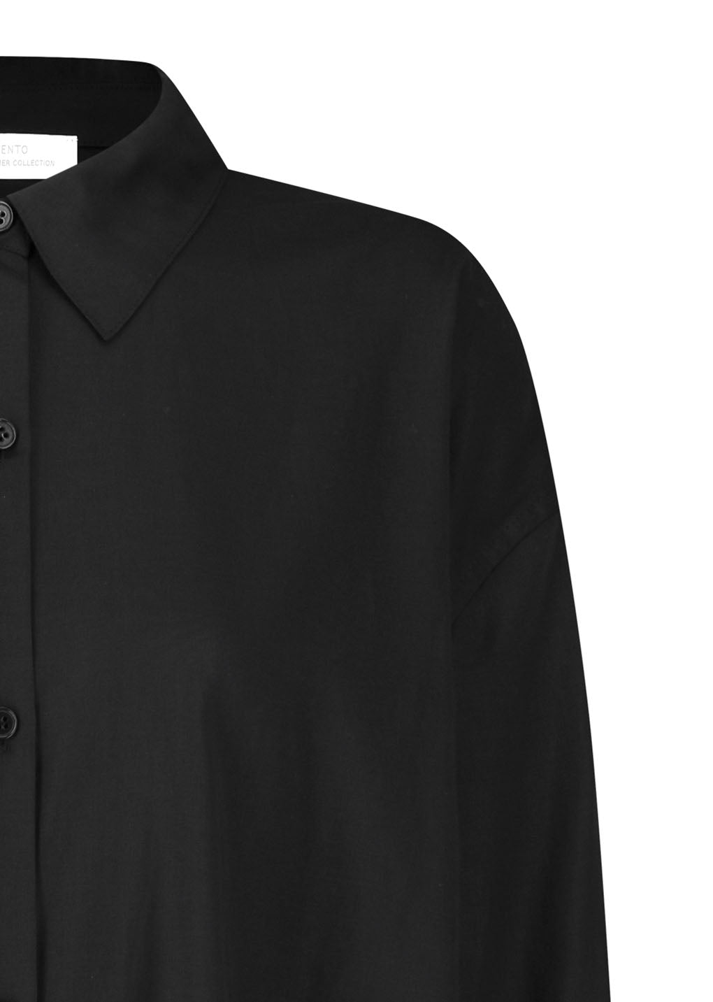 sheer cotton classic shirt, black