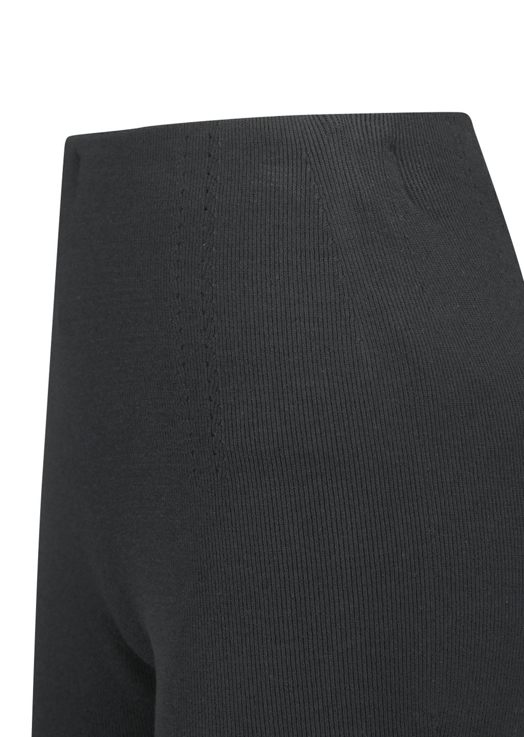 wholegarment knit capri pants, black