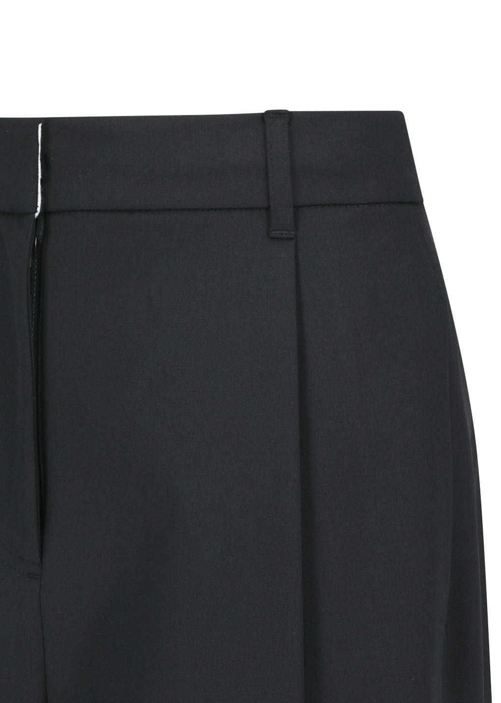 wide tuck pants, black
