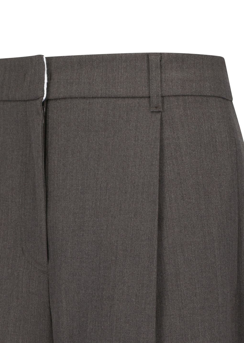 wide tuck pants, brown