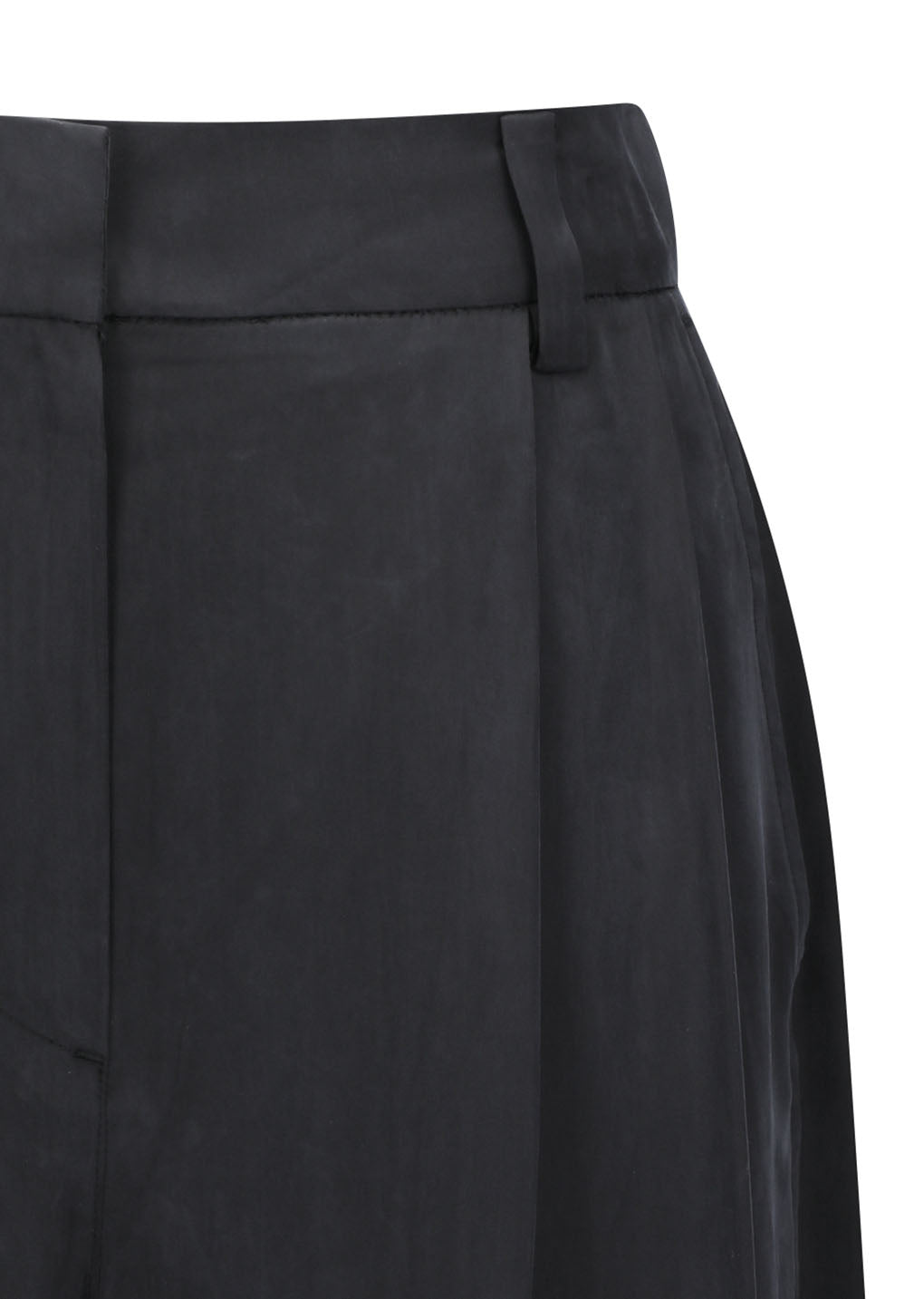women's cupro two tuck wide pants, black