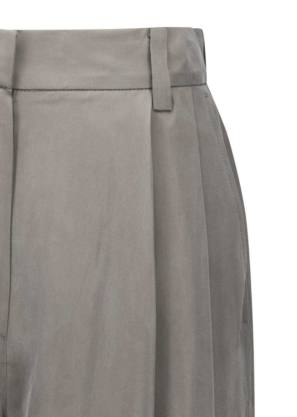 women's cupro two tuck wide pants, grey