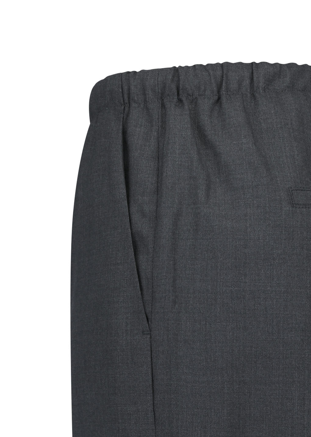 wool banding pants, charcoal