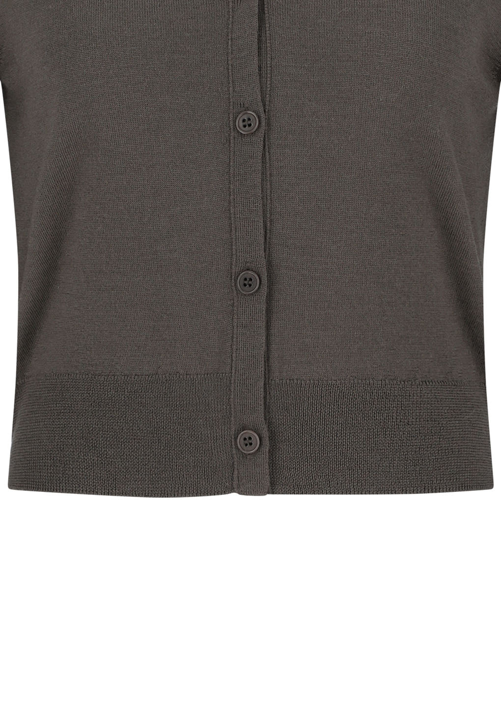 wool v-neck crop cardigan, brown