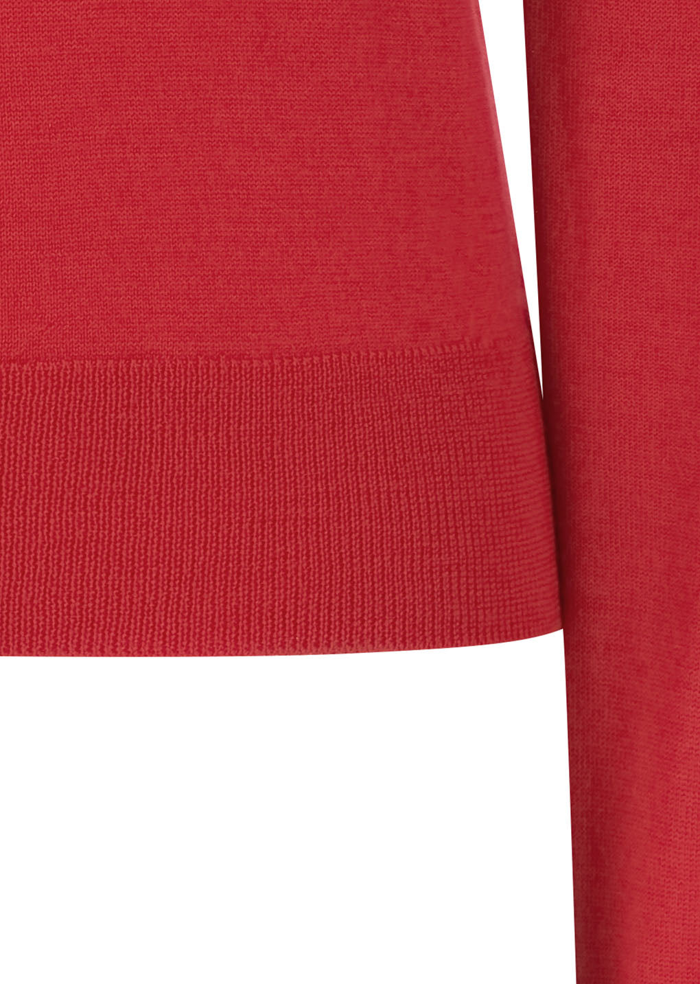 wool v-neck knit, red