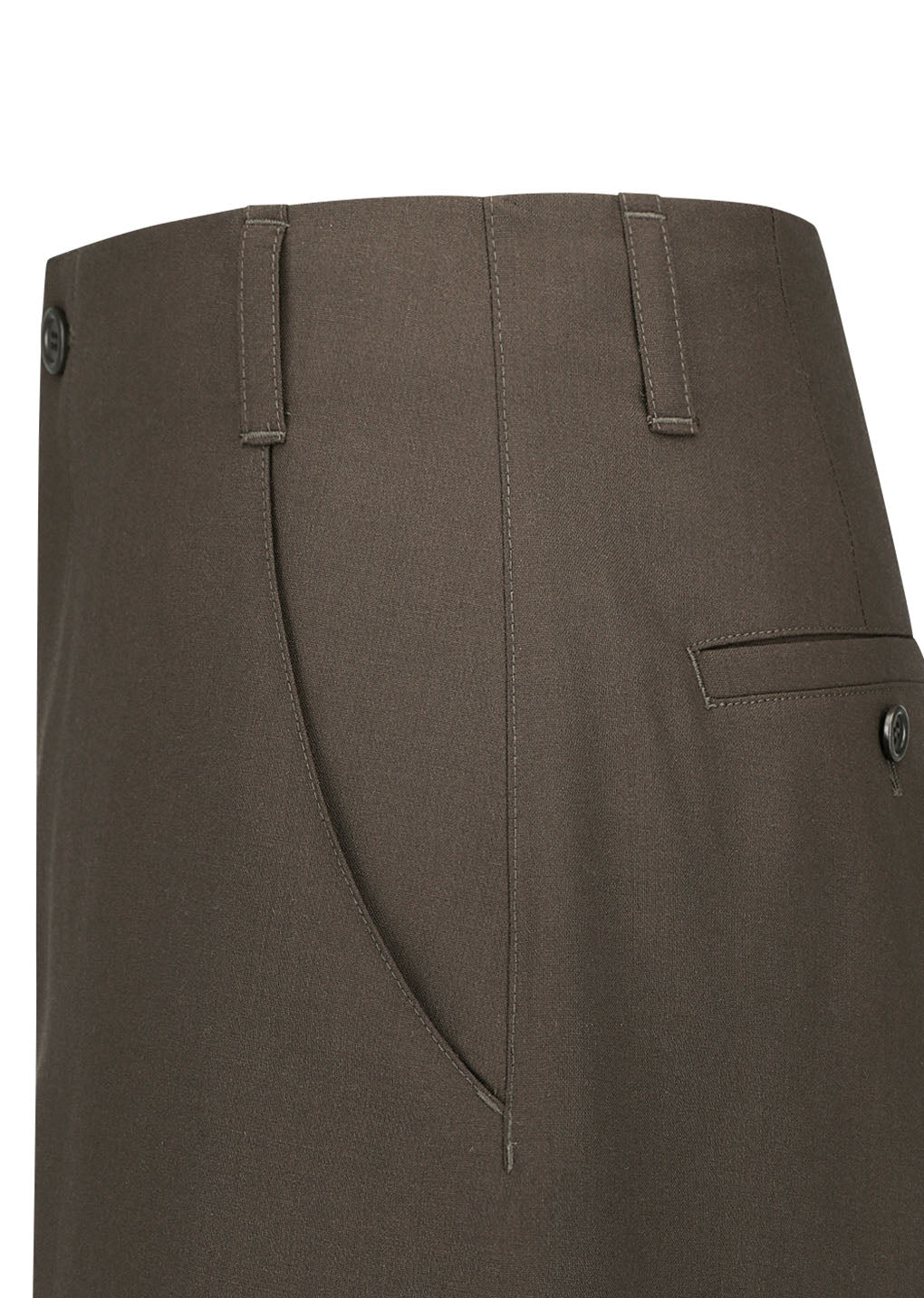 wool wide pants, khaki brown