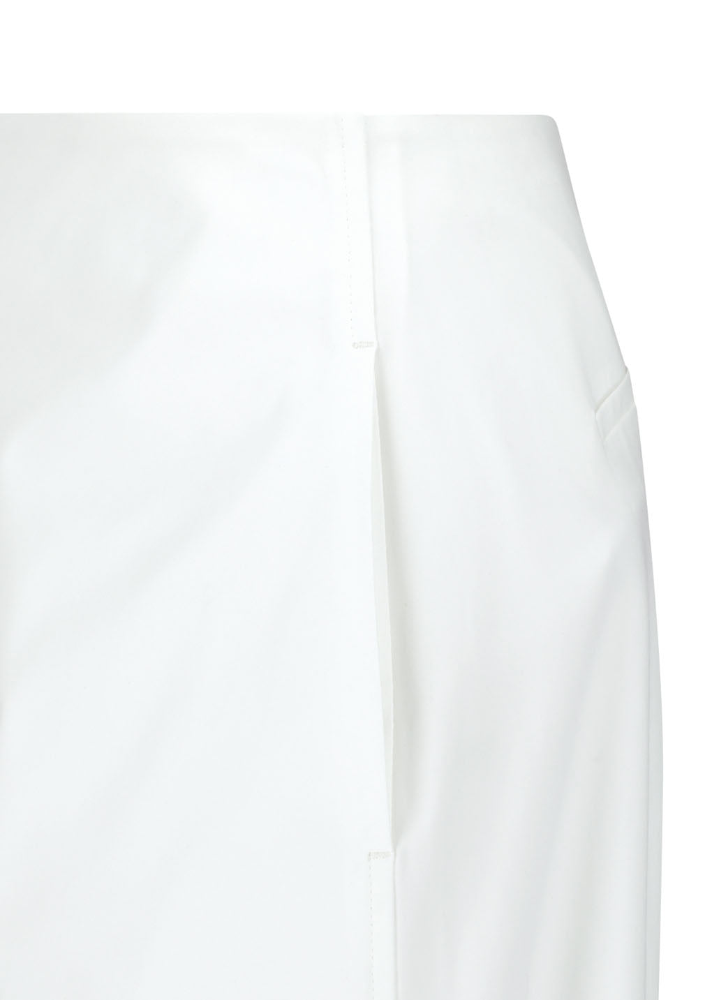 curved silhouette pants, white
