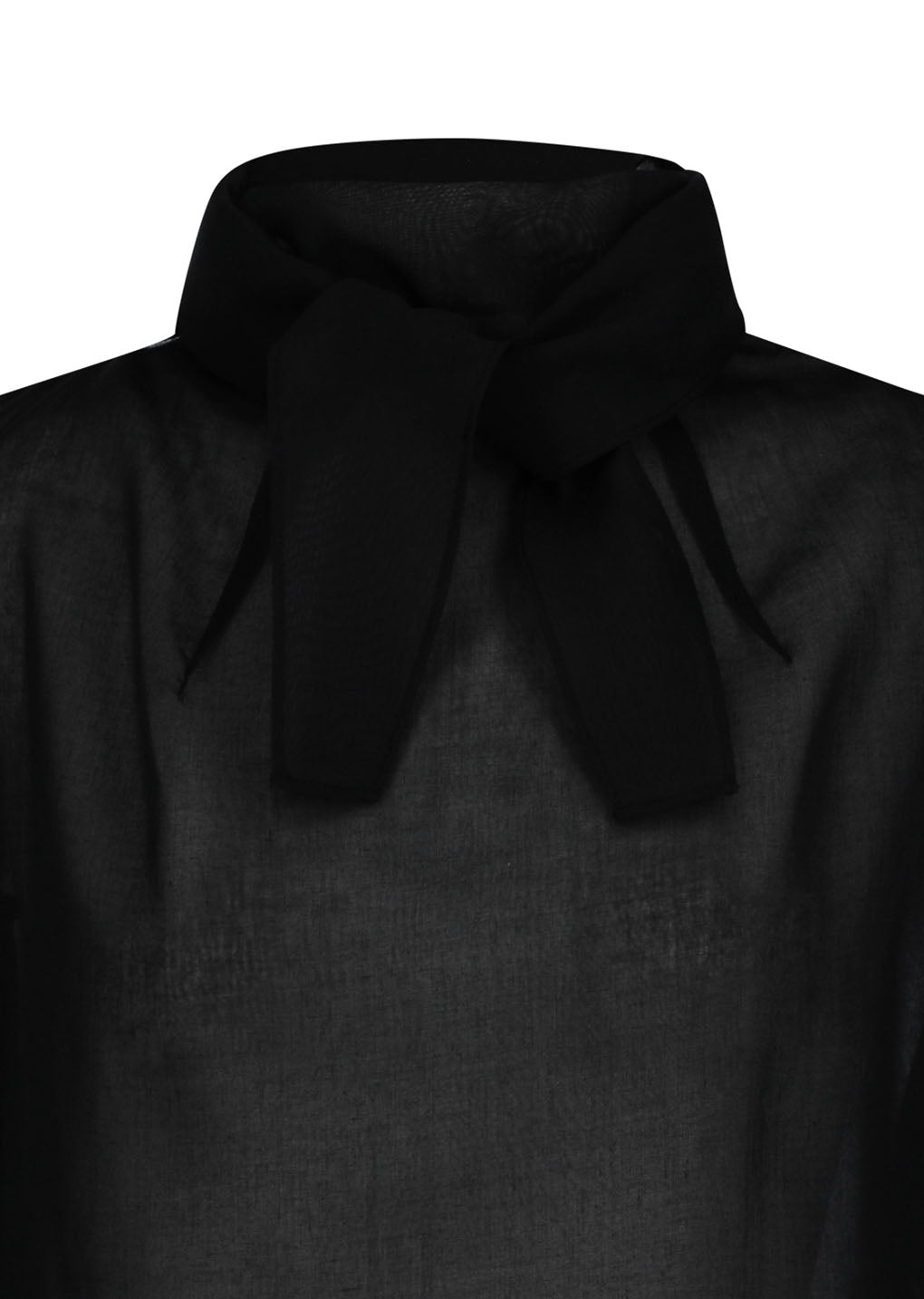 knotted collar top, black