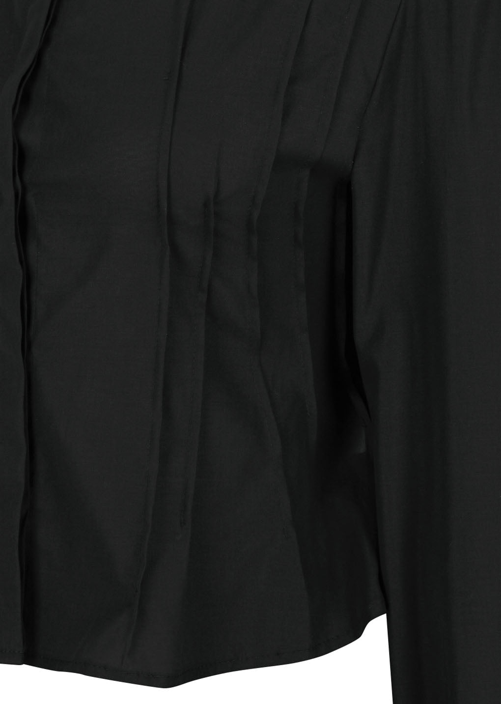 pintuck slim shirt, black