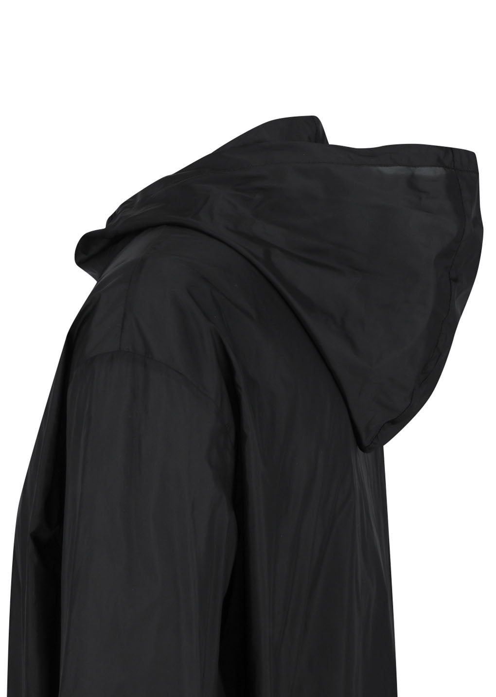 sheer hoodie anorak, black