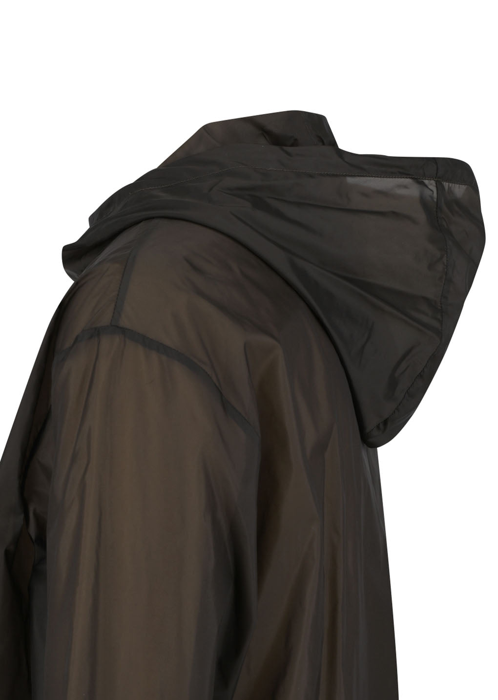sheer hoodie anorak, brown