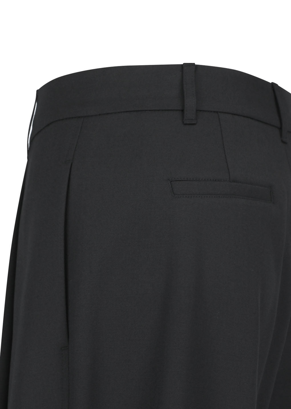 wide tuck pants, black