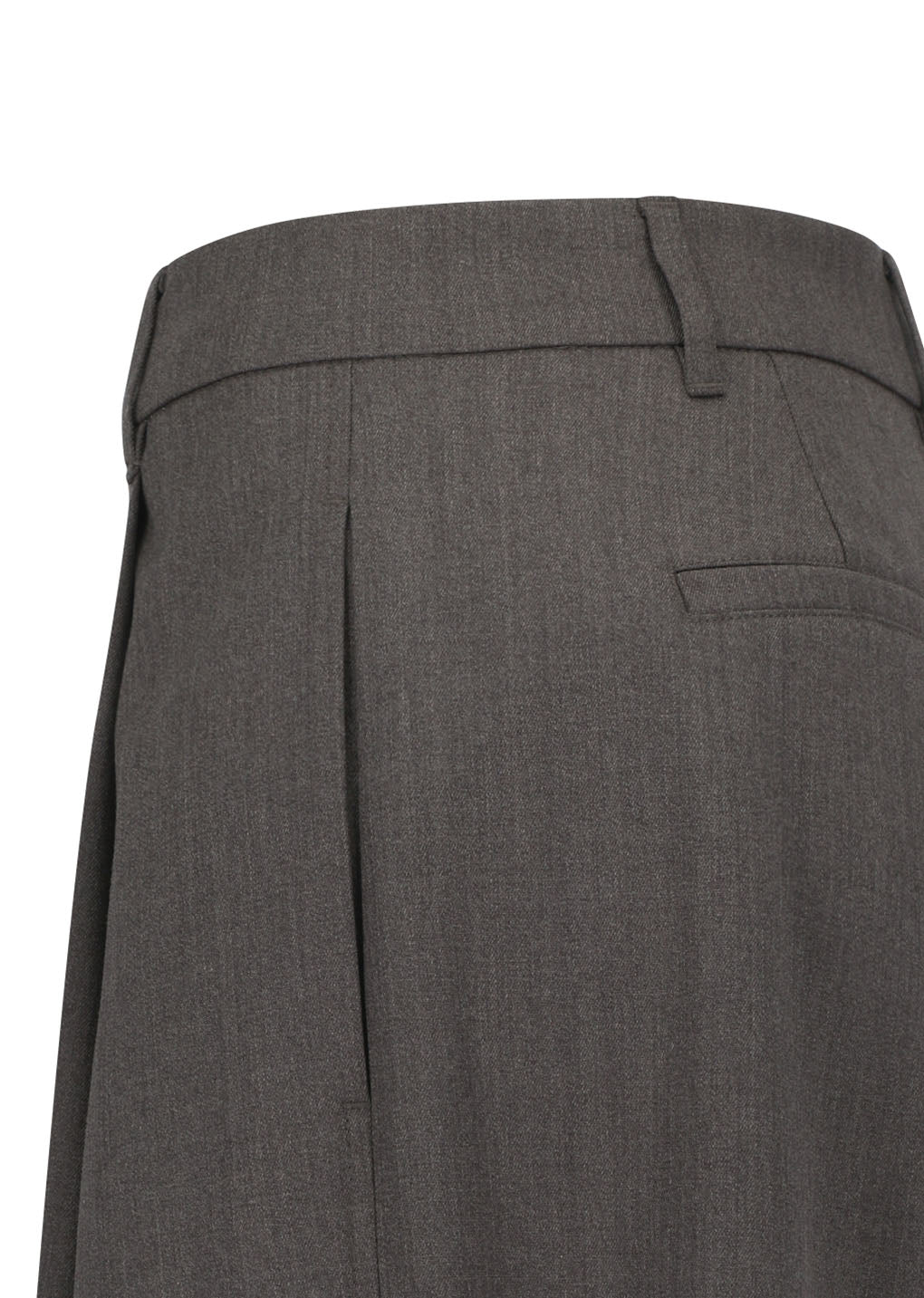 wide tuck pants, brown