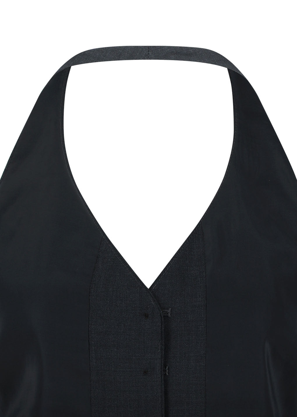 wool halterneck top, charcoal