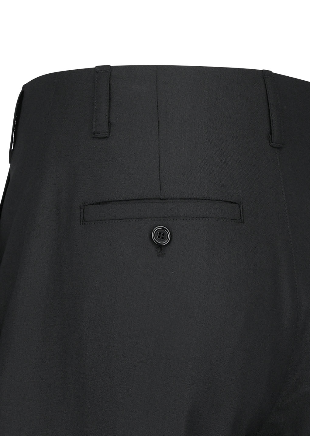 wool wide pants, black