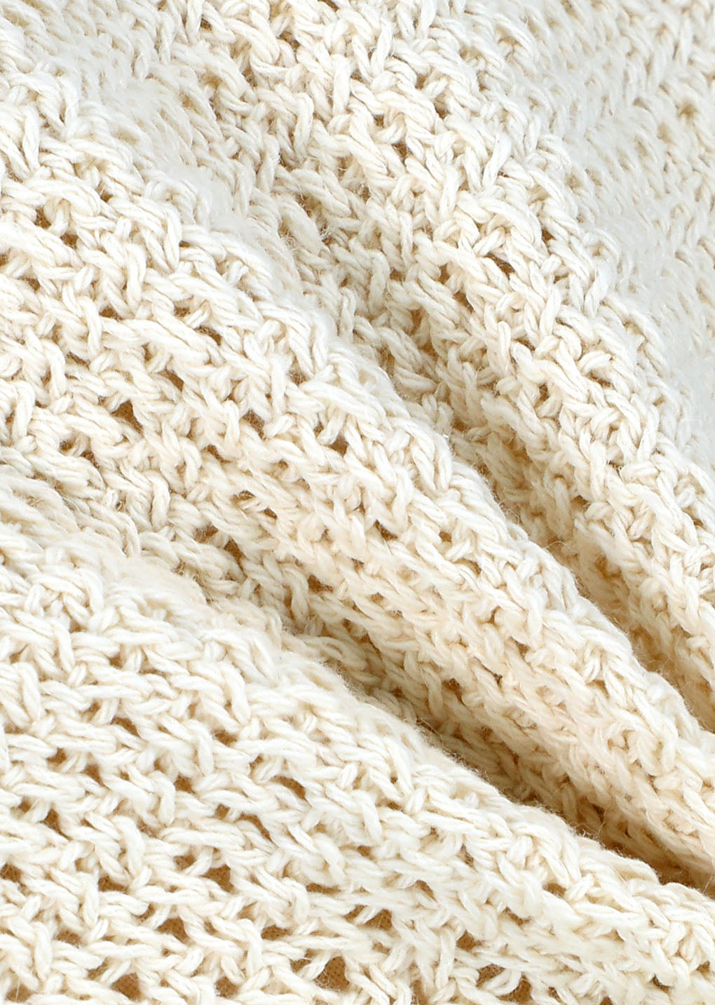 crochet knit vest, beige