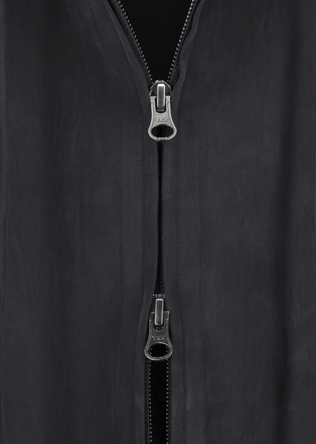 cupro hood zip up jumper, black