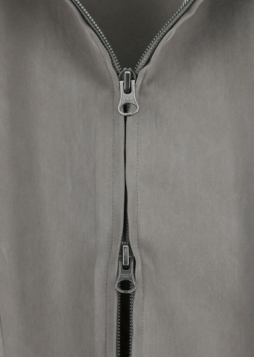 cupro hood zip up jumper, grey