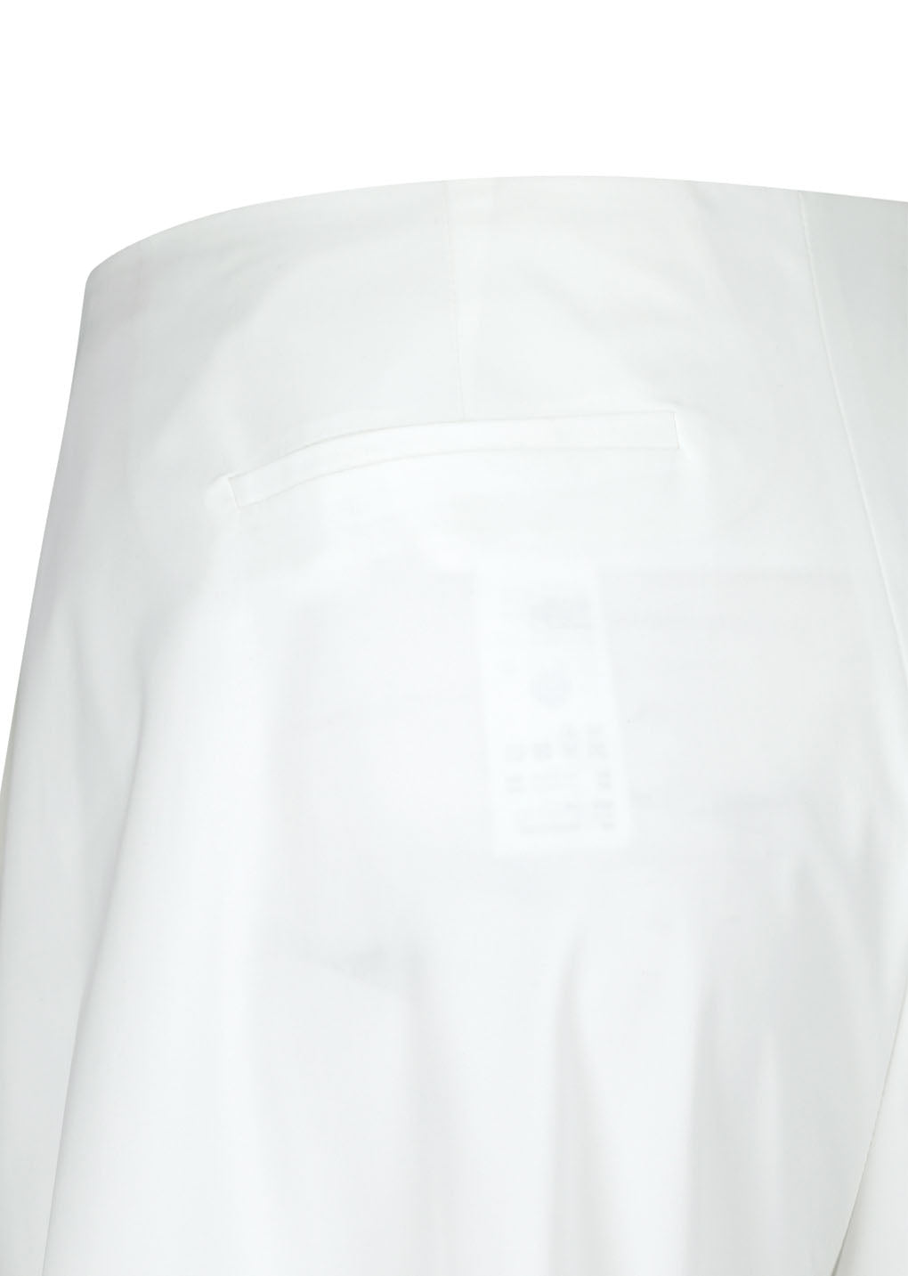 curved silhouette pants, white