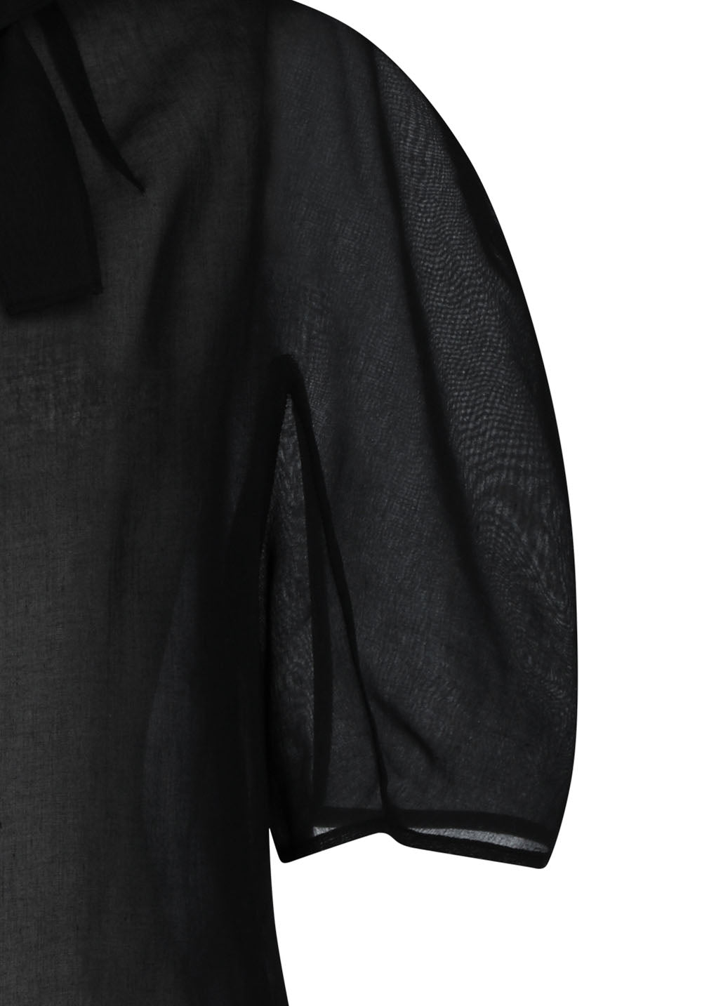 knotted collar top, black