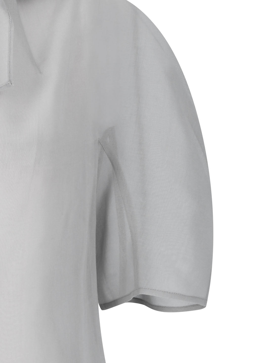 knotted collar top, grey