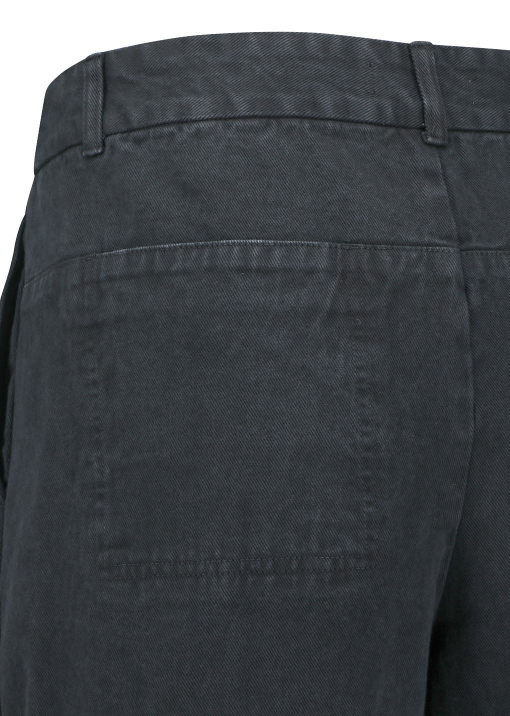 men's garments dyed curved seam denim, black