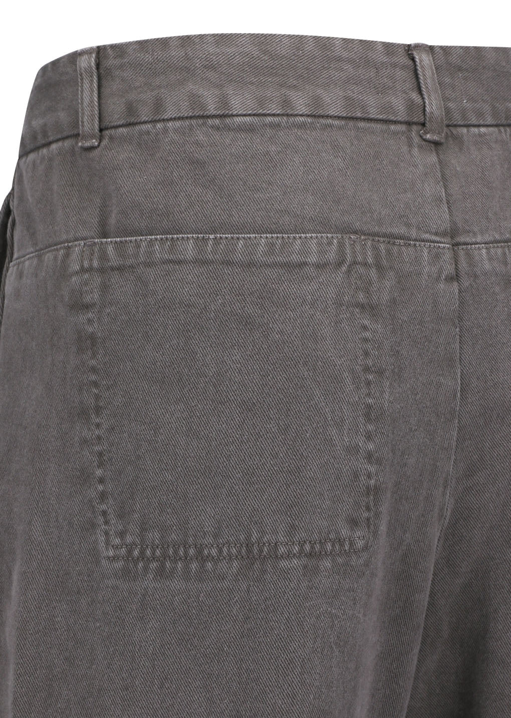 men's garments dyed curved seam denim, brown