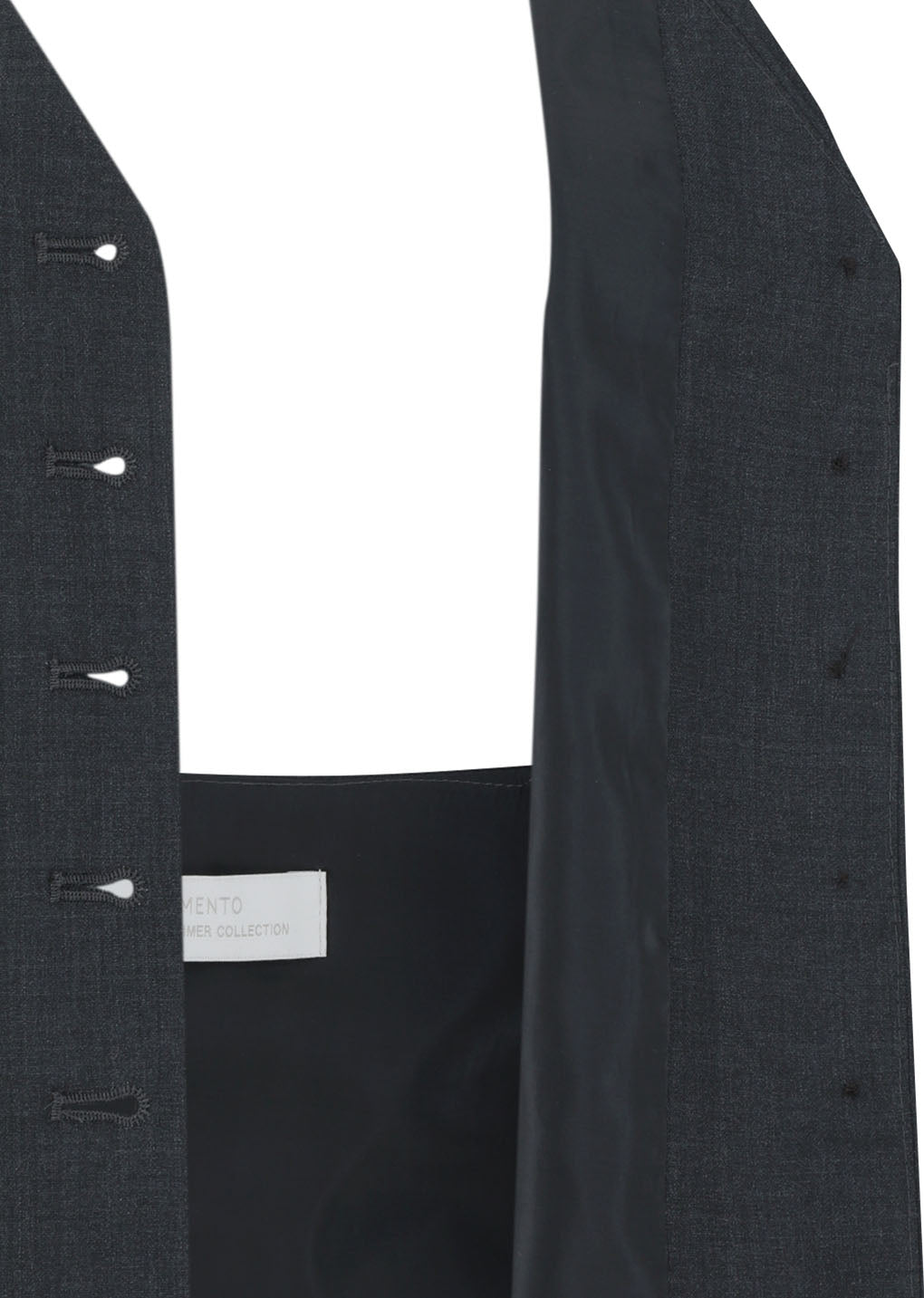 wool halterneck top, charcoal