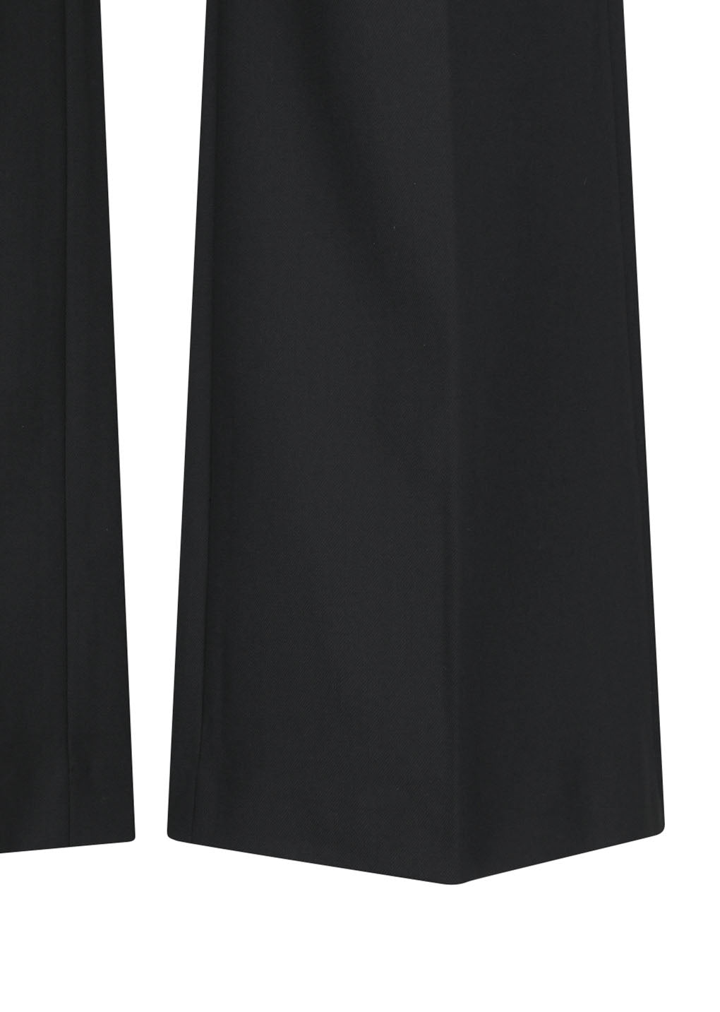 wool flared pants, black