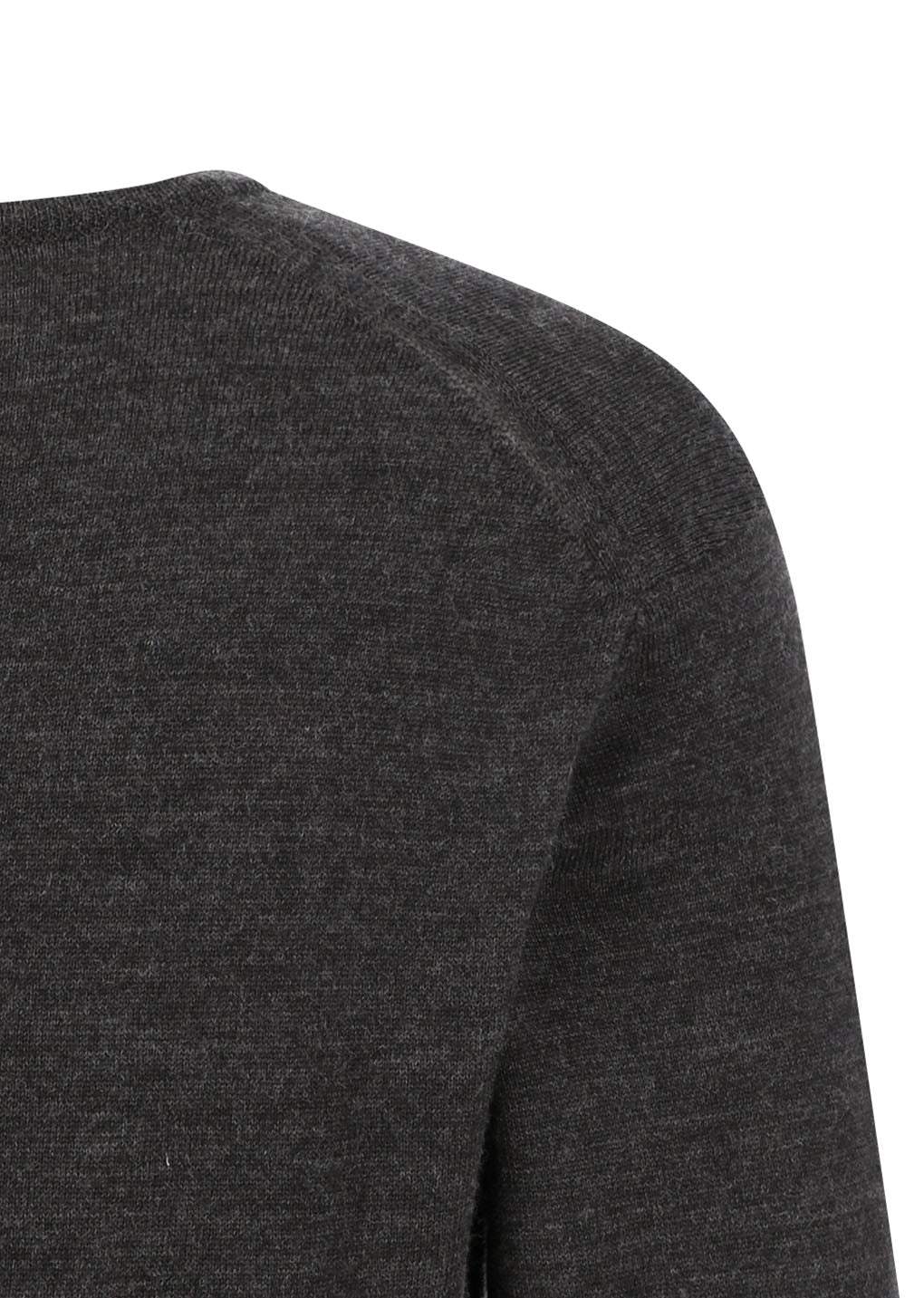 wool v-neck knit, charcoal