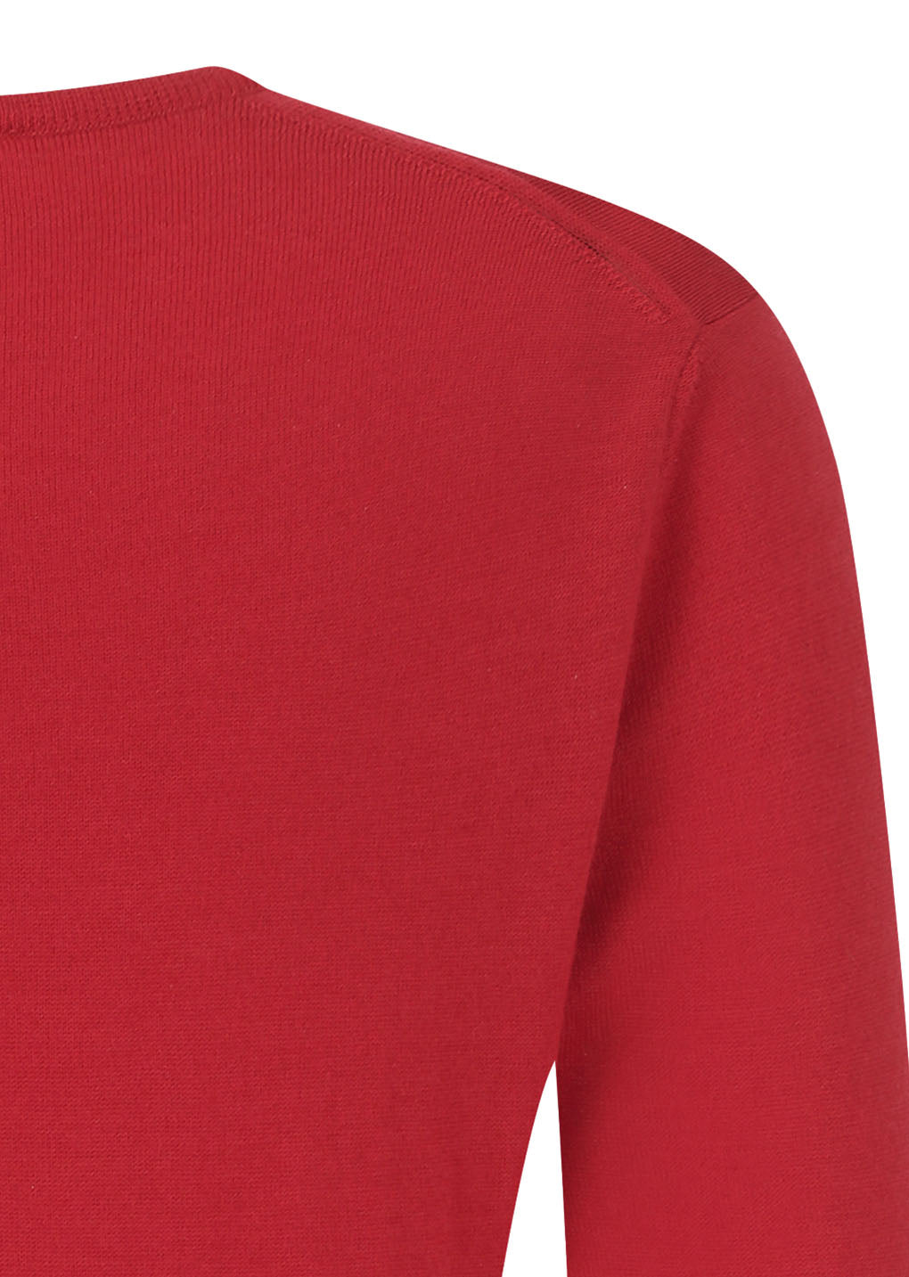 wool v-neck knit, red