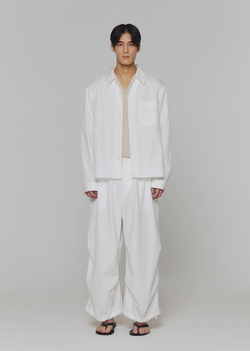 cotton nylon pocket shirts, white hover