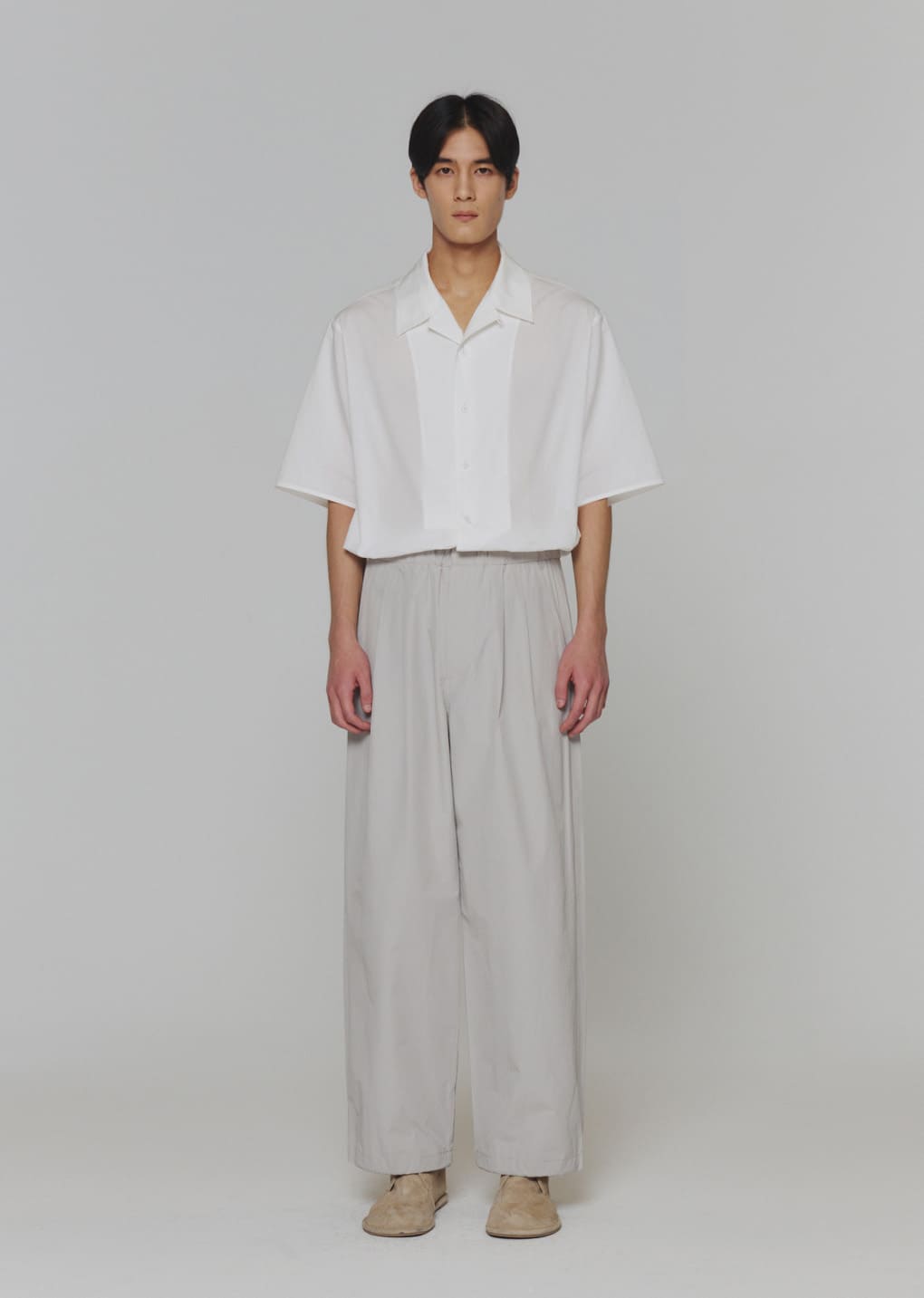 open collar half shirts, white hover