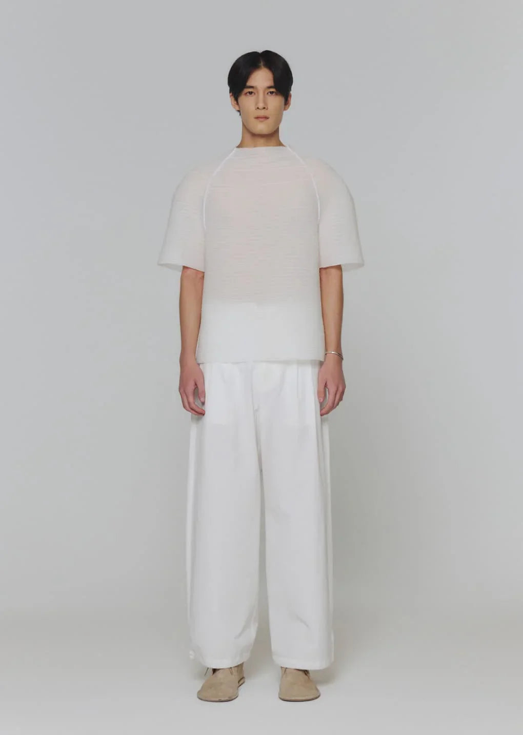 pleats raglan top, white hover
