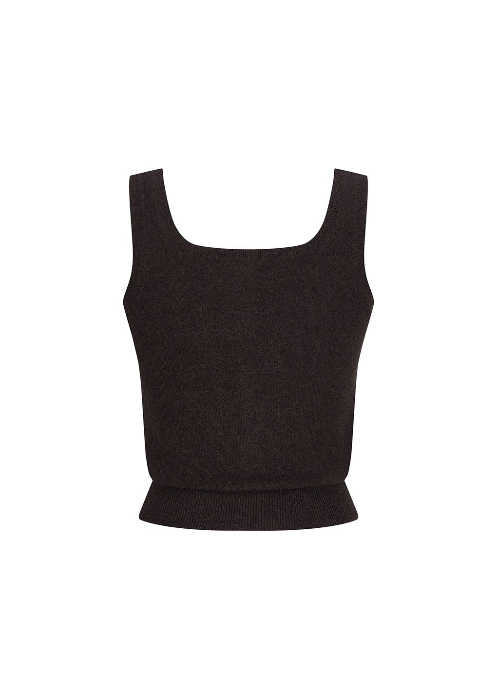 cashmere button up u-neck vest, brown