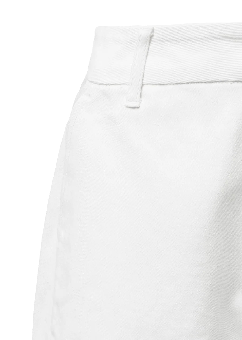 men's curved seam denim, white