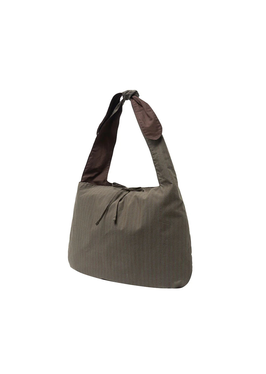 stripe large shoulder bag, brown hover